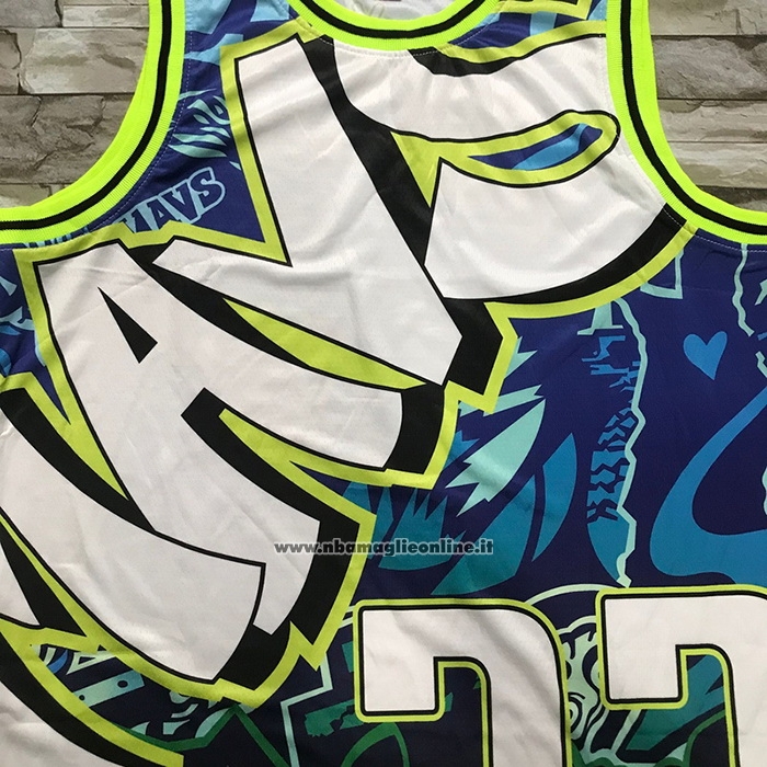 Maglia Dallas Mavericks Luka Doncic #77 Mitchell & Ness Blu
